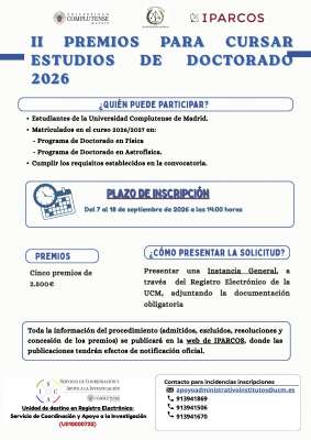 Premios IPARCOS para cursar estudios de doctorado